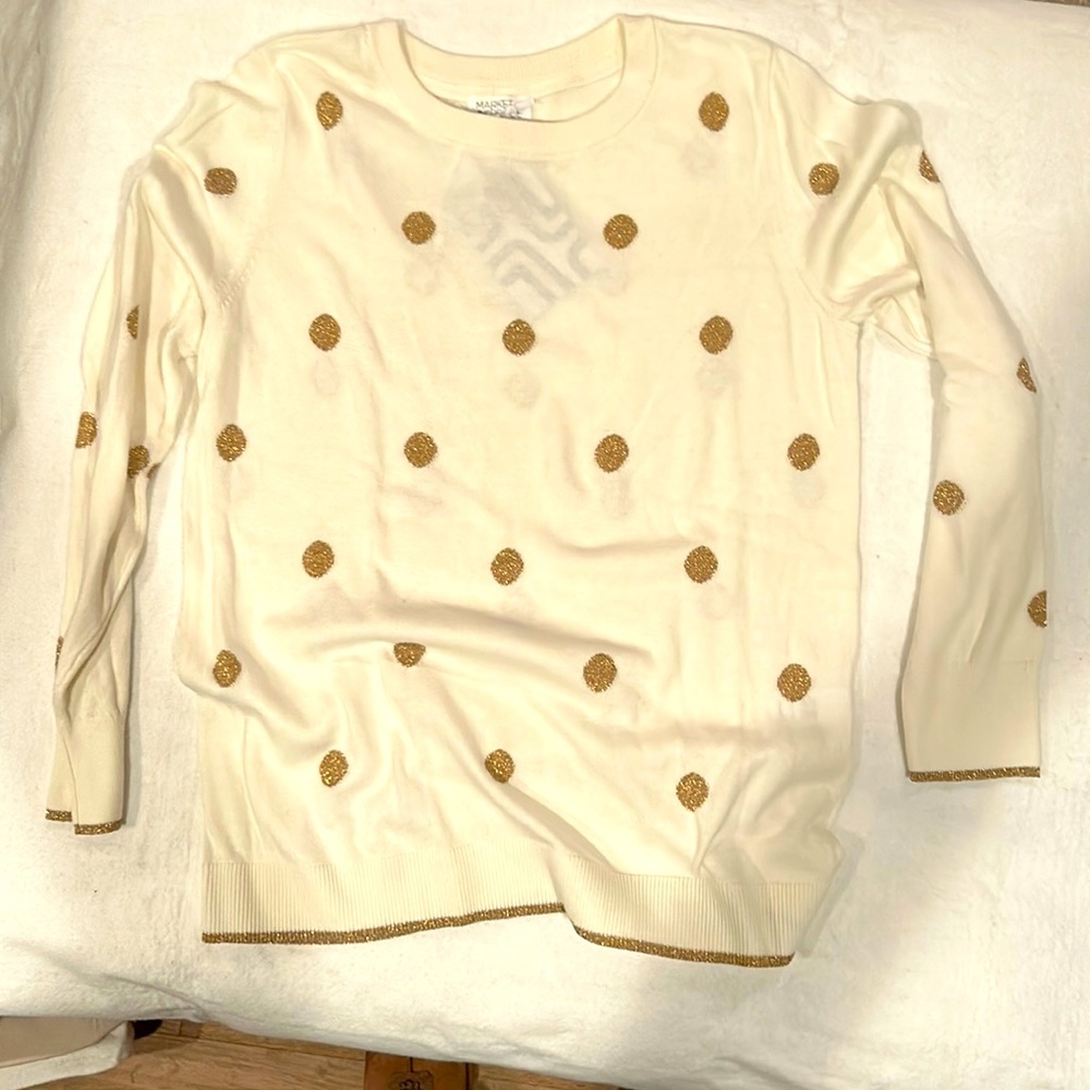 Market and spruce sweater.